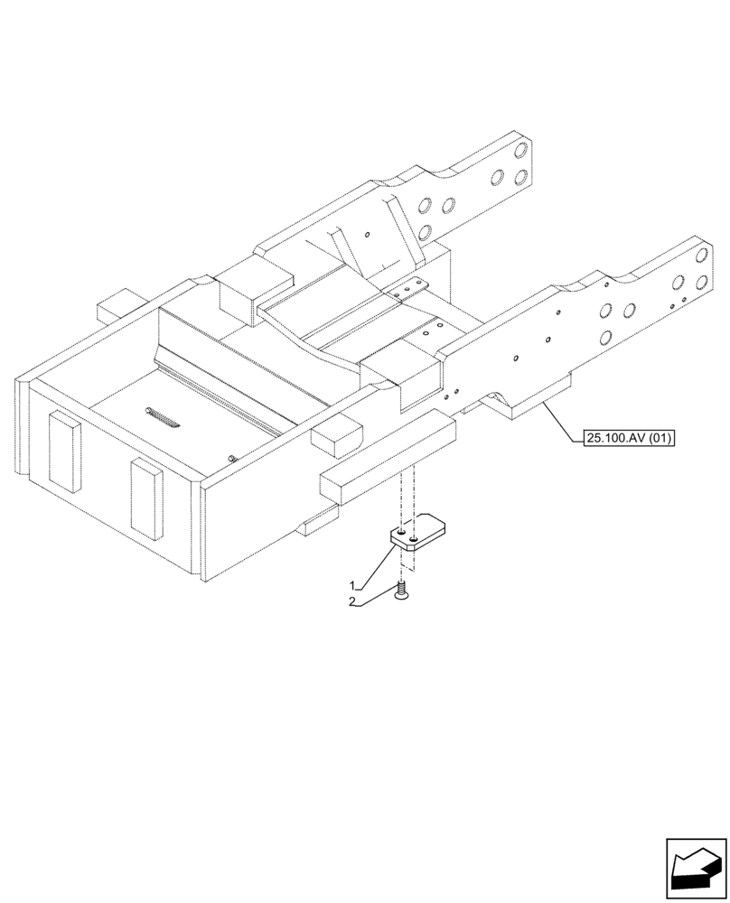 Схема запчастей Case IH FARMALL 105C - (25.100.AV[03]) - VAR - 743593 - AXLE SUPPORT (25) - FRONT AXLE SYSTEM