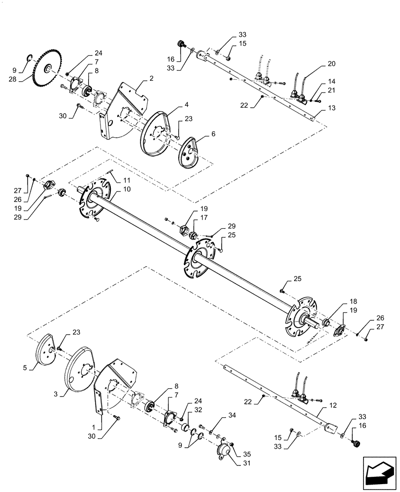 Схема запчастей Case IH RB465 - (60.220.BG[04]) - VAR - 726918 - 1.8M REEL ASSEMBLY, 5-BAR, OVERSHOT FEEDER (60) - PRODUCT FEEDING