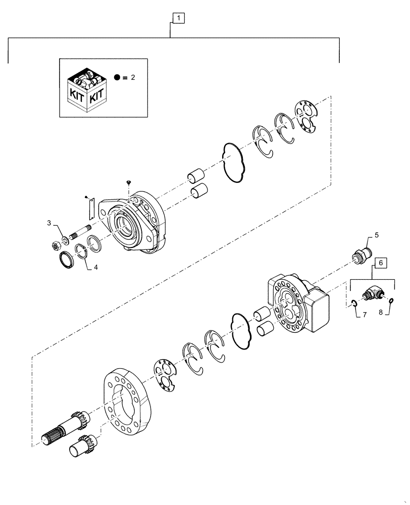 Схема запчастей Case IH WD1504 - (35.106.AD) - HYDRAULIC PUMP, NON-DRAPER 4 CYLINDER (35) - HYDRAULIC SYSTEMS