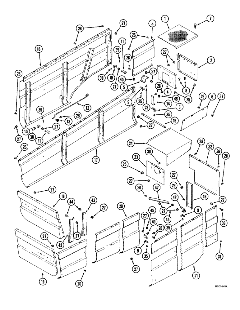 Схема запчастей Case IH 1680 - (9H-20) - SHIELDS, SUPPORTS AND TRIM (12) - CHASSIS