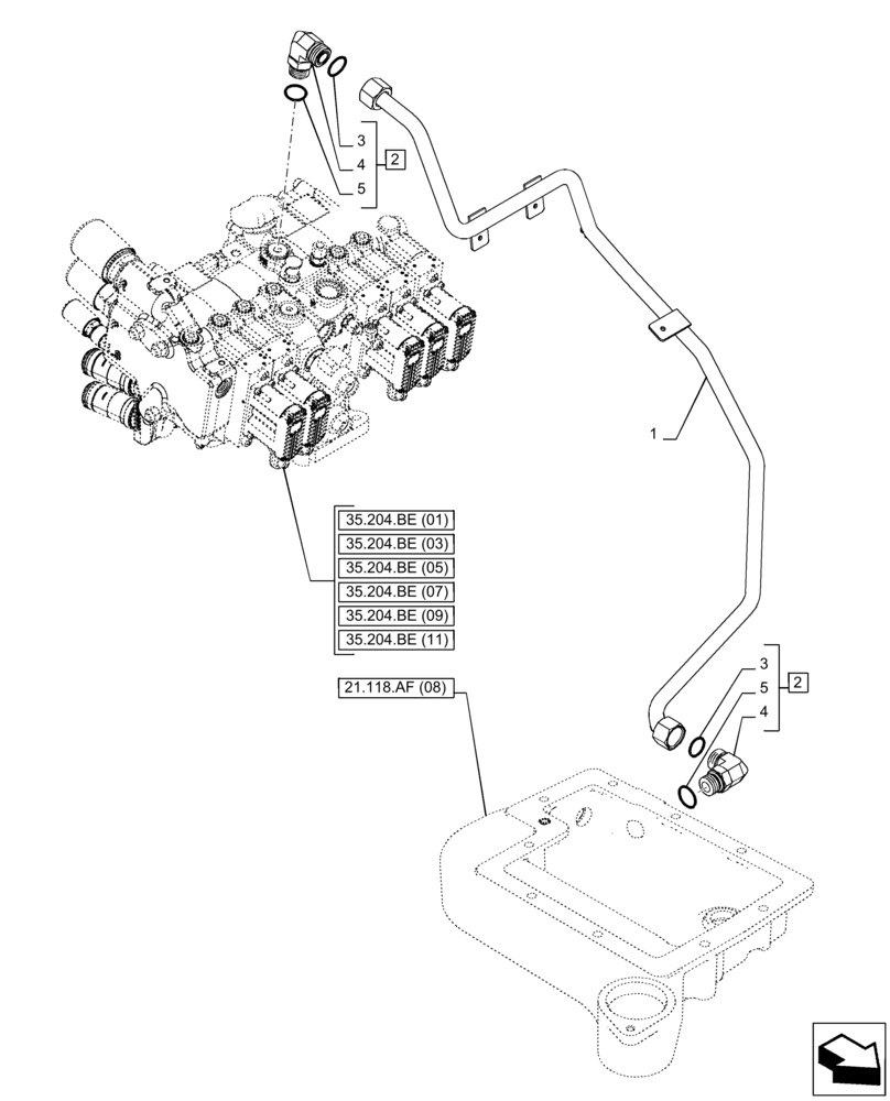 Схема запчастей Case IH PUMA 220 - (35.204.BJ[06]) - VAR - 758071, 758072, 758073, 758074, 758075, 758076, 758077, 758078, 758079, 758080, 758081, 758082, 758083 - REMOTE CONTROL VALVE (EHR), LINE (35) - HYDRAULIC SYSTEMS