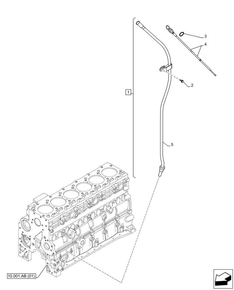 Схема запчастей Case IH F4HE96841 J102 - (10.304.AS) - DIPSTICK, 4088 (10) - ENGINE