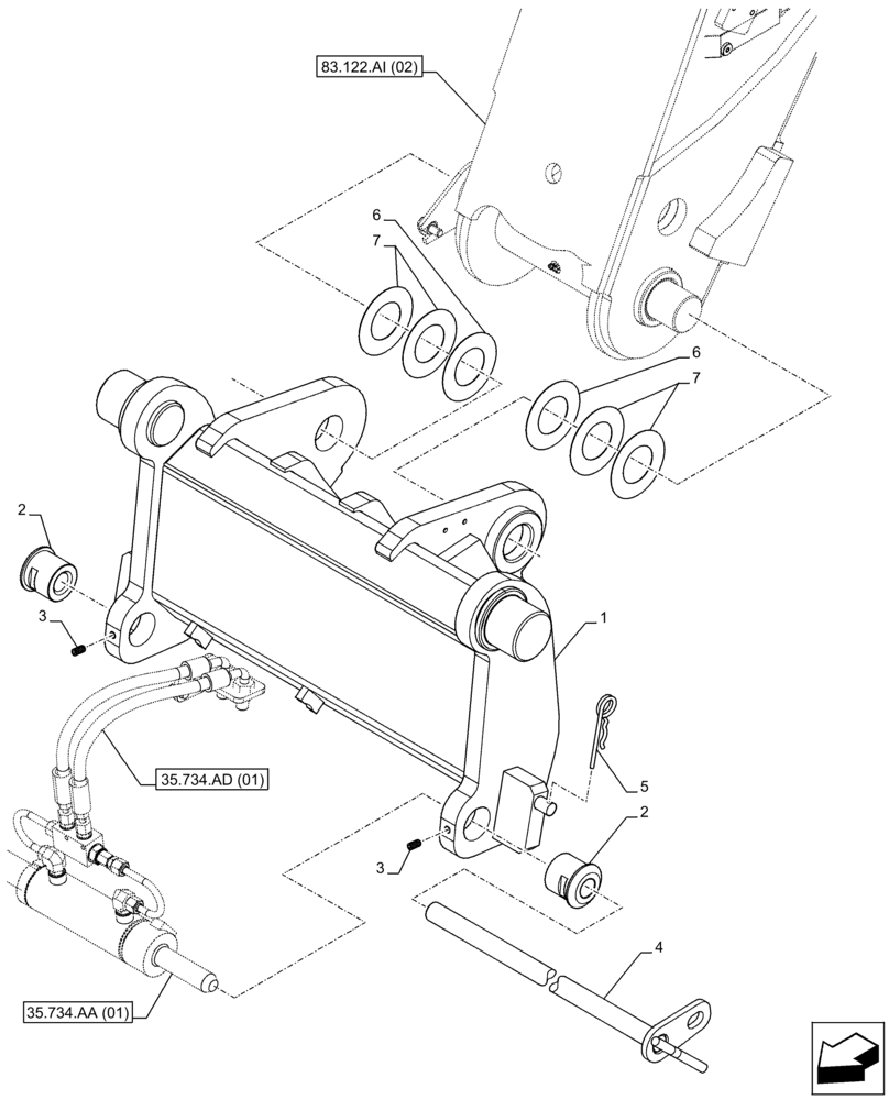 Схема запчастей Case IH FARMLIFT 742 - (89.100.AB[02]) - VAR - 749009 - CARRIER, FORK - END SN NEKB38171 (89) - TOOLS