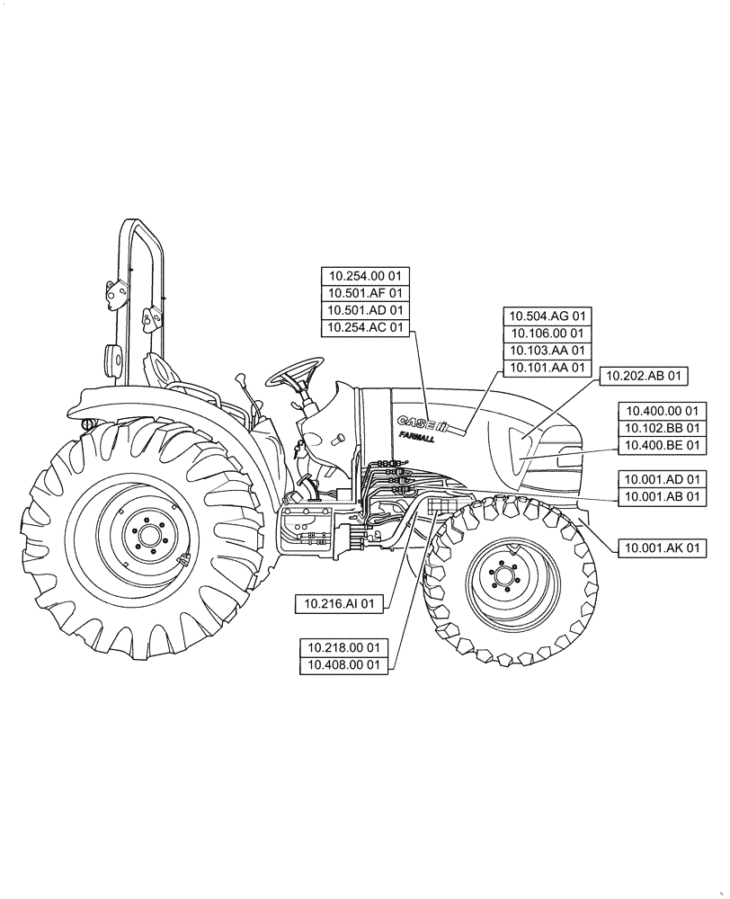 Схема запчастей Case IH FARMALL 35C - (10.000.00[01]) - SECTION INDEX - ENGINE, FARMALL 30C, 35C (10) - ENGINE