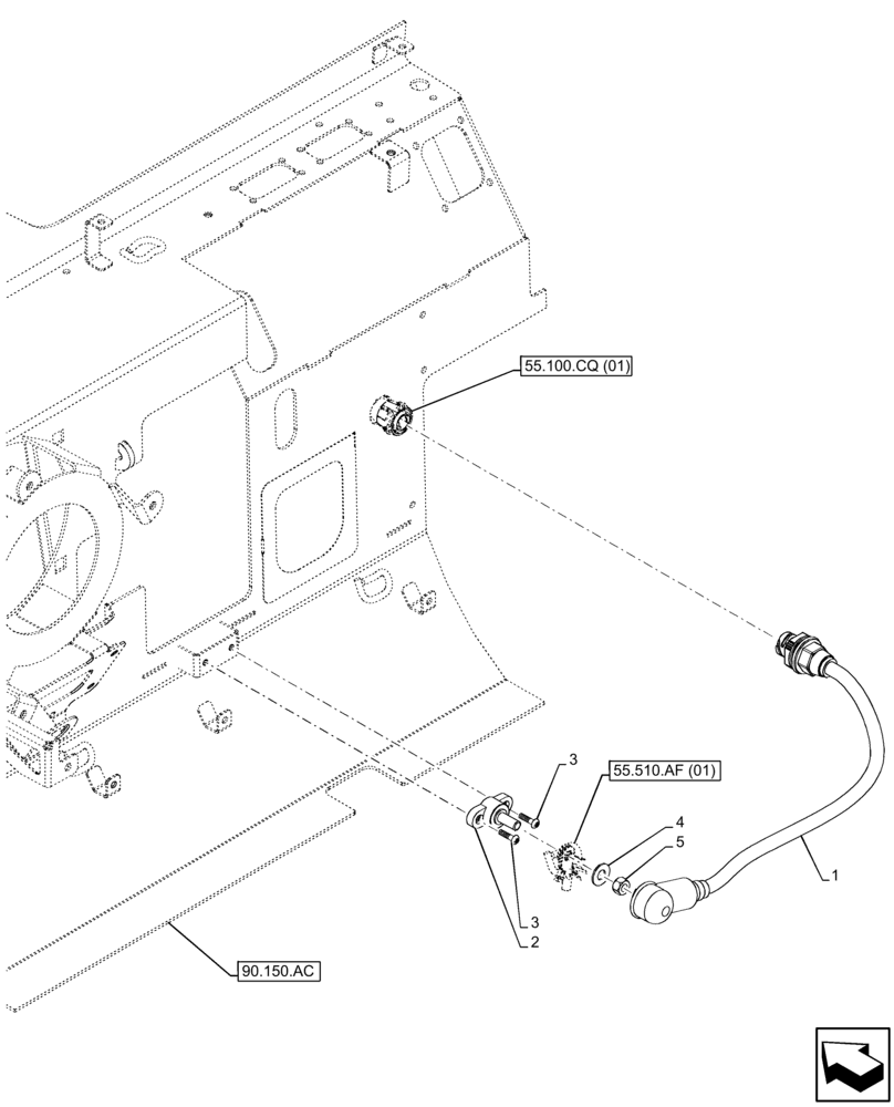 Схема запчастей Case IH FARMLIFT 632 - (55.100.CQ[02]) - SUPPLY, CONNECTING, WIRE HARNESS, CAB (55) - ELECTRICAL SYSTEMS