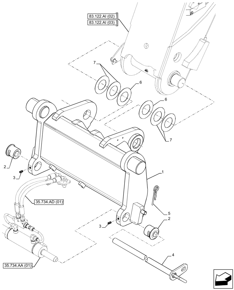 Схема запчастей Case IH FARMLIFT 632 - (89.100.AB[02]) - VAR - 749009 - CARRIER, FORK - END SN NEKC31147 (89) - TOOLS