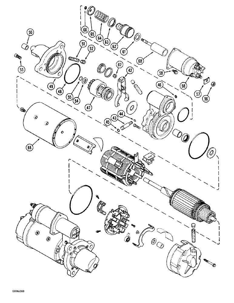 Схема запчастей Case IH 1660 - (4-64) - STARTER, HEAVY DUTY SEALED (CONTD) (06) - ELECTRICAL