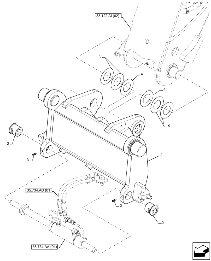 Схема запчастей Case IH FARMLIFT 635 - (89.100.AB[01]) - VAR - 749124 - CARRIER, FORK (89) - TOOLS