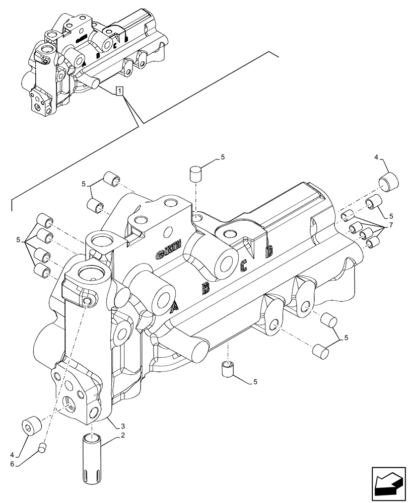 Схема запчастей Case IH FARMALL 85C - (21.135.AQ[03]) - VAR - 391069 - TRANSMISSION, VALVE, COMPONENTS, HI-LO (21) - TRANSMISSION