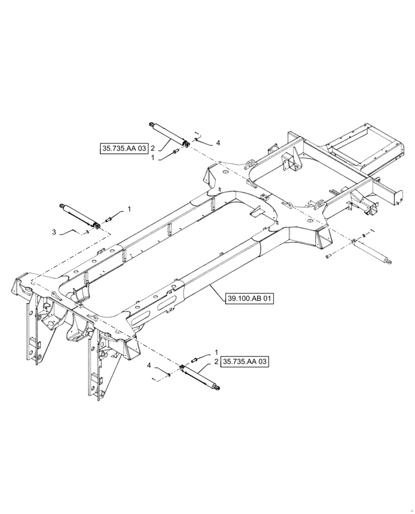 Схема запчастей Case IH PATRIOT 3340 - (35.735.AA[02]) - AXLE CYLINDER MOUNTING PARTS (35) - HYDRAULIC SYSTEMS