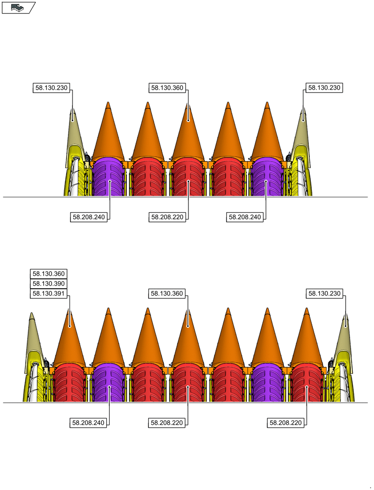 Схема запчастей Case IH 4408F-30 - (58.000.00[15]) - SECTION INDEX - ATTACHMENTS/HEADERS (58) - ATTACHMENTS/HEADERS
