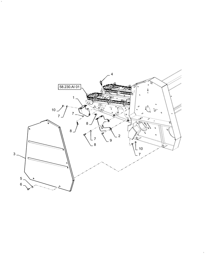 Схема запчастей Case IH 5506-65 - (58.208.AA[02]) - HOOD ASSY, LH, OUTER (58) - ATTACHMENTS/HEADERS