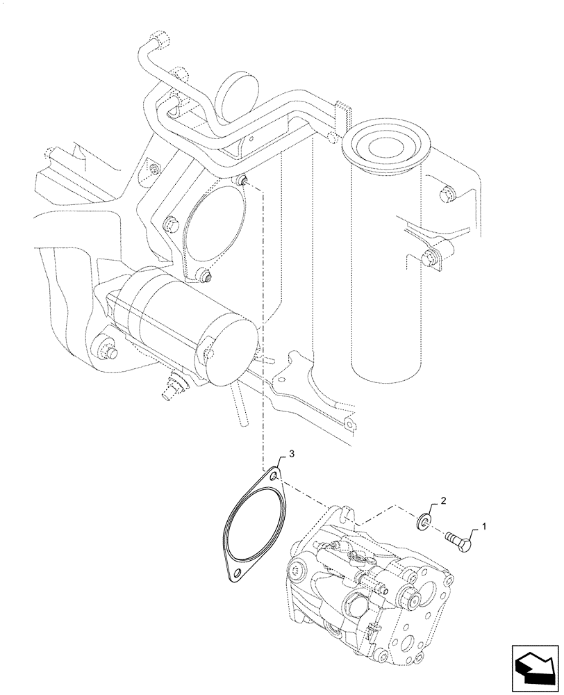 Схема запчастей Case IH QUADTRAC 620 - (35.820.AA[02]) - HYDRAULIC PUMP, COOLING FAN DRIVE, MOUNTING (35) - HYDRAULIC SYSTEMS