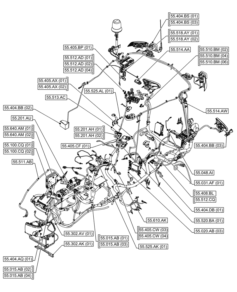 Схема запчастей Case IH FARMALL 85C - (55.000.00[03]) - SECTION INDEX - ELECTRICAL SYSTEMS (55) - ELECTRICAL SYSTEMS