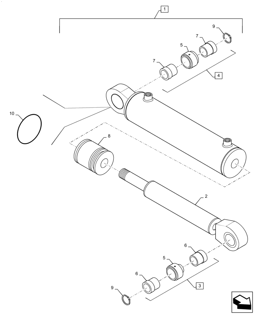 Схема запчастей Case IH PATRIOT 4440 - (35.911.AB[03]) - BOOM PIVOT, INNER BOOM, FOLD CYLINDER, REAR, 90/100 (35) - HYDRAULIC SYSTEMS