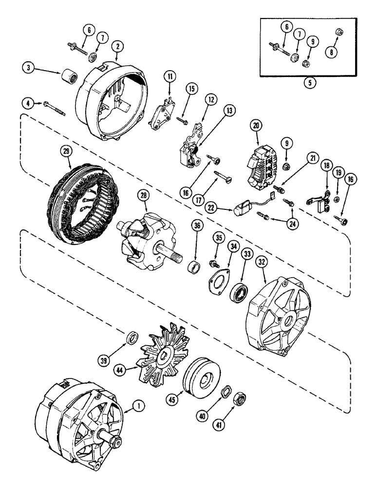 Схема запчастей Case IH 2090 - (4-140) - A167154 ALTERNATOR (04) - ELECTRICAL SYSTEMS