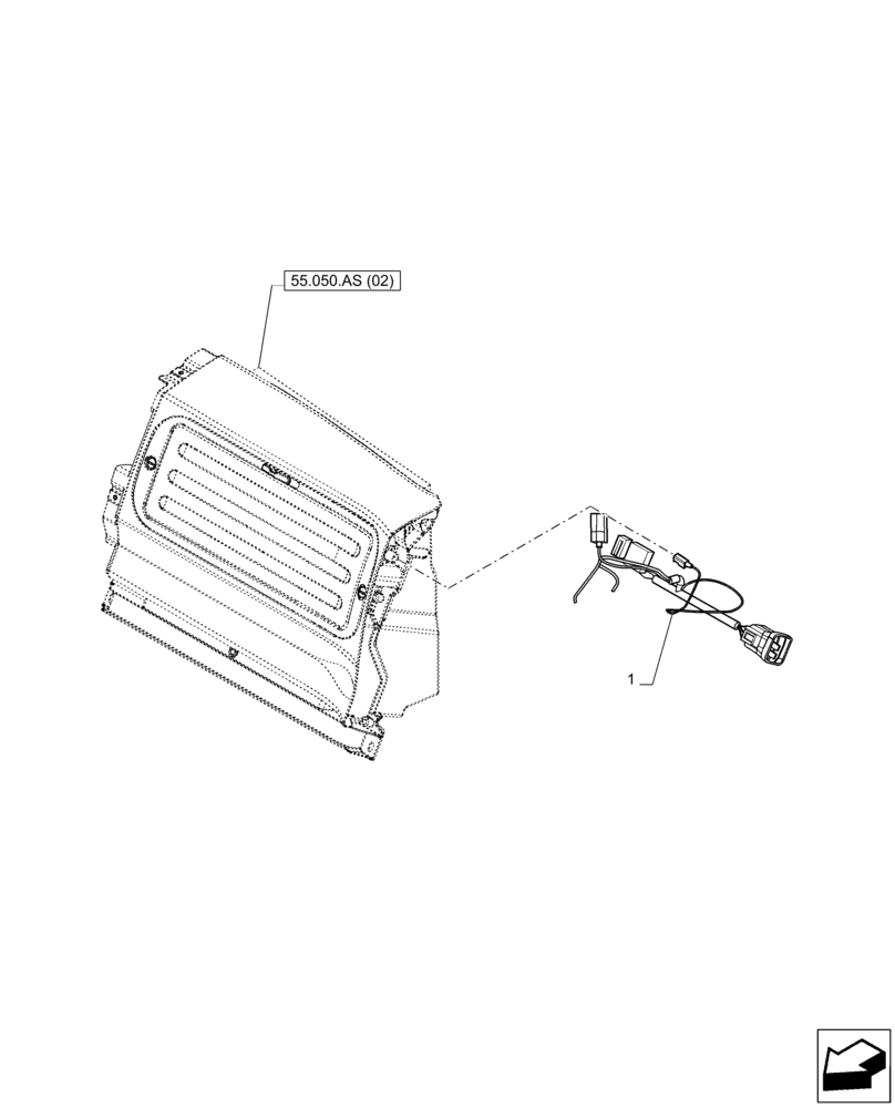 Схема запчастей Case IH PUMA 165 CVT - (55.050.AY[01]) - VAR - 391176, 758255, 758257 - BLOWER, WIRE HARNESS (55) - ELECTRICAL SYSTEMS