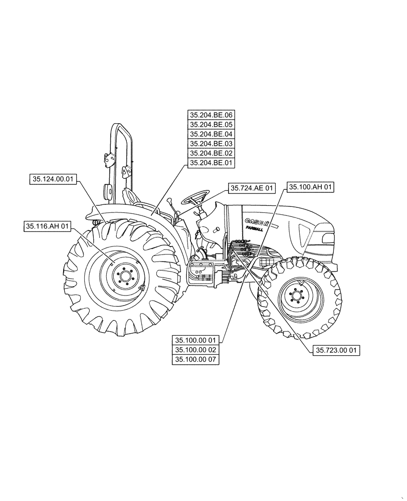 Схема запчастей Case IH FARMALL 35C - (35.000.00[01]) - SECTION INDEX - HYDRAULIC SYSTEM, FARMALL 30C, 35C (35) - HYDRAULIC SYSTEMS