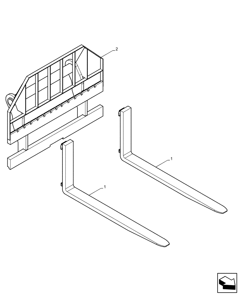 Схема запчастей Case IH FARMLIFT 525 - (89.750.AA[02]) - VAR - 749424 - CARRIER, FORK (89) - TOOLS