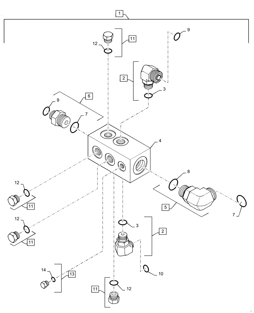 Схема запчастей Case IH 4430 - (35.962.07) - PRESSURE COMPENSATOR MANIFOLD (35) - HYDRAULIC SYSTEMS