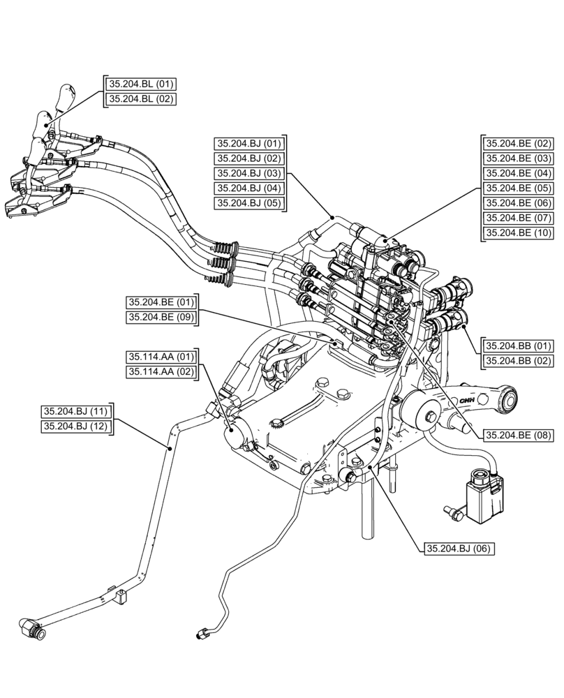 Схема запчастей Case IH FARMALL 115C - (35.000.00[01]) - SECTION INDEX - HYDRAULIC SYSTEM (35) - HYDRAULIC SYSTEMS