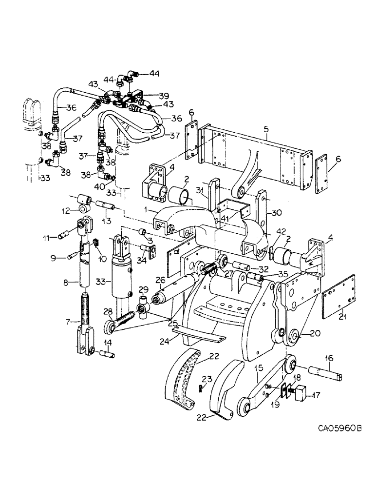 Схема запчастей Case IH 4586 - (09-07) - FRAME, THREE POINT HITCH ATTACHMENT, CATEGORY 4 (12) - FRAME