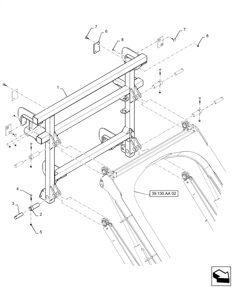 Схема запчастей Case IH PATRIOT 4440 - (39.130.AA[03]) - MAST ASSEMBLY, 90/100, 120 BOOMS (39) - FRAMES AND BALLASTING