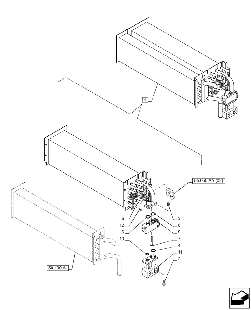 Схема запчастей Case IH PUMA 200 - (50.200.CA) - VAR - 391176, 758255, 758256, 758257, 758258, 758259, 758260, 758261, 758262, 758263, 758264, 758265 - AIR CONDITIONER, EVAPORATOR (50) - CAB CLIMATE CONTROL