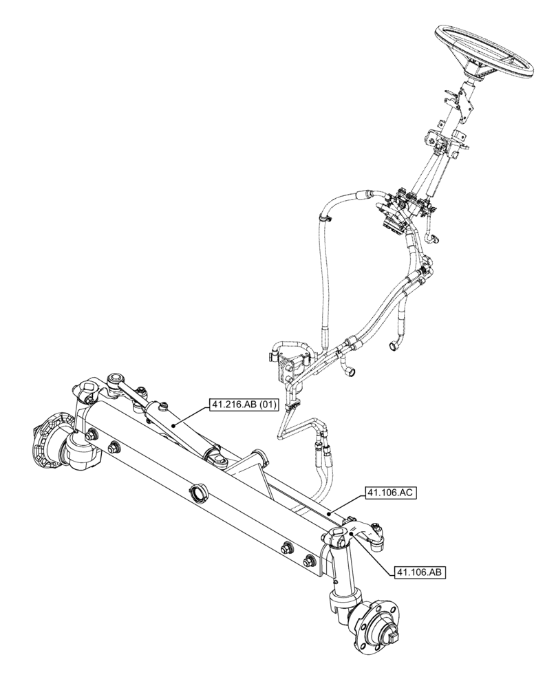 Схема запчастей Case IH FARMALL 95C - (00.000.41[02]) - PICTORIAL INDEX - STEERING (00) - GENERAL & PICTORIAL INDEX