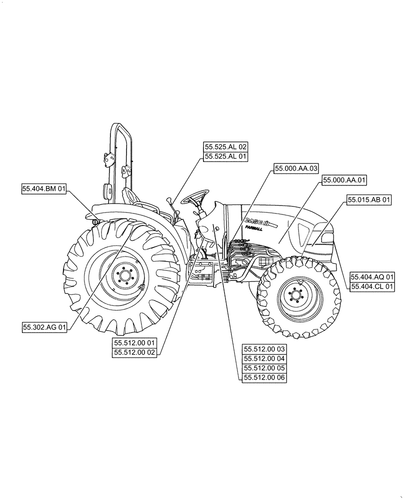 Схема запчастей Case IH FARMALL 35C - (00.000.55[01]) - PICTORIAL INDEX - ELECTRICAL SYSTEMS, FARMALL 30C, 35C (00) - GENERAL & PICTORIAL INDEX