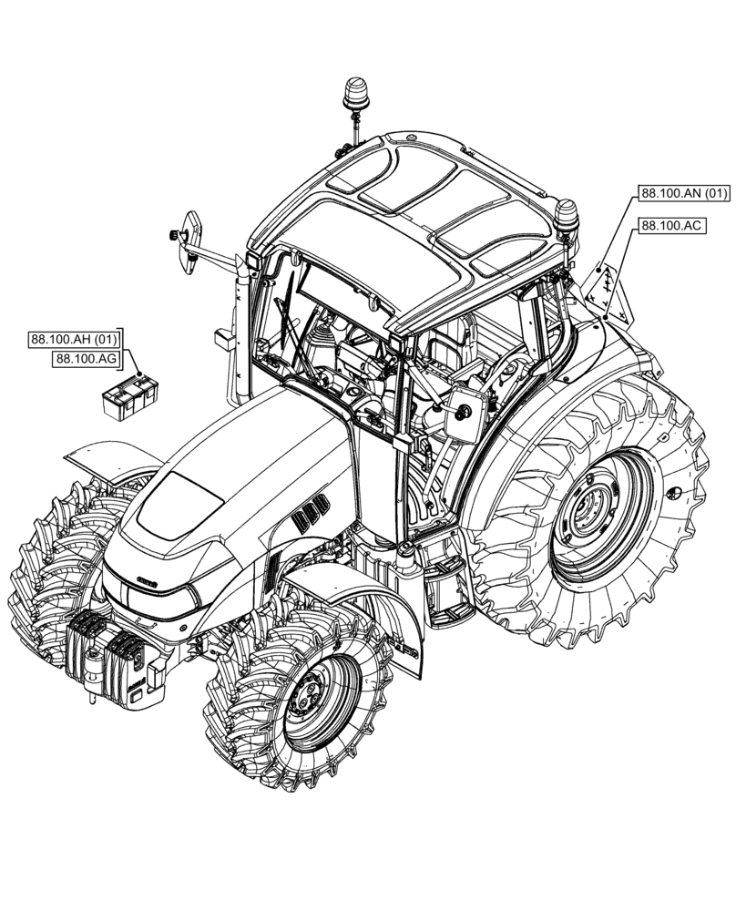 Схема запчастей Case IH FARMALL 95C - (00.000.88[01]) - PICTORIAL INDEX - ACCESSORIES (00) - GENERAL & PICTORIAL INDEX