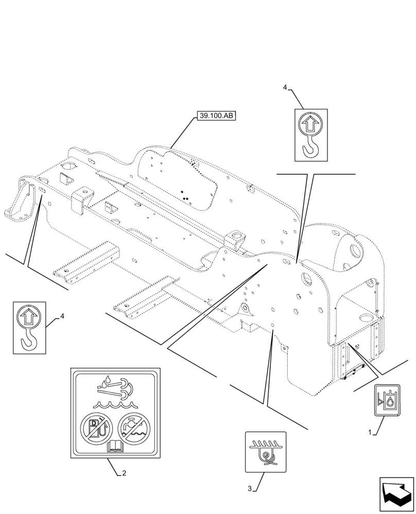 Схема запчастей Case IH FARMLIFT 742 - (90.108.AC[09]) - DECALS, FRAME (90) - PLATFORM, CAB, BODYWORK AND DECALS