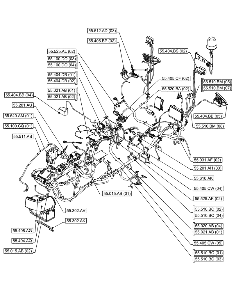Схема запчастей Case IH FARMALL 85C - (55.000.00[04]) - SECTION INDEX - ELECTRICAL SYSTEMS (55) - ELECTRICAL SYSTEMS