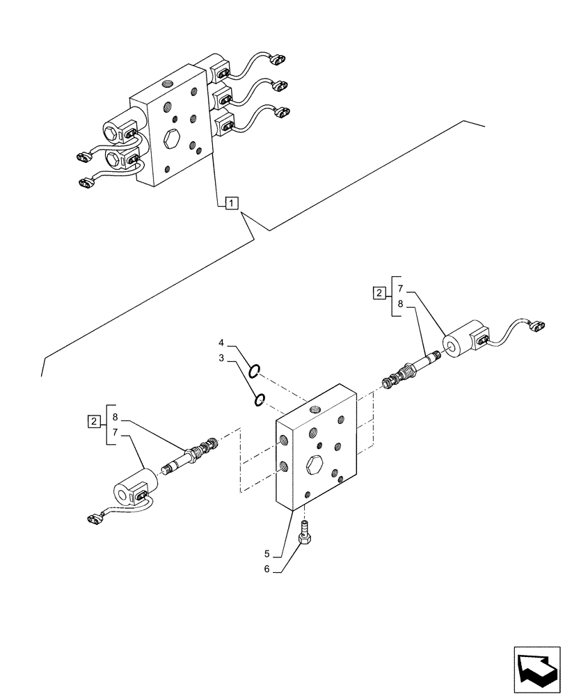 Схема запчастей Case IH PUMA 220 CVT - (35.124.AA) - VAR - 758072, 758077, 758082 - SOLENOID VALVE, COMPONENTS (35) - HYDRAULIC SYSTEMS