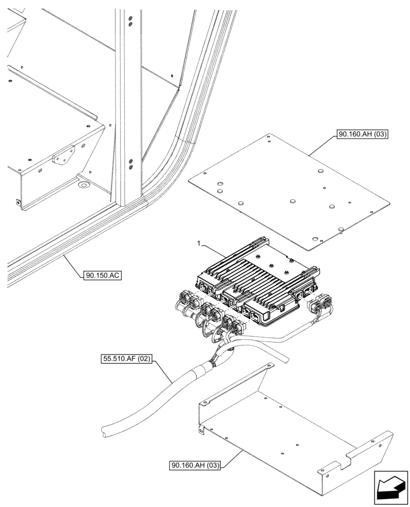 Схема запчастей Case IH FARMLIFT 935 - (55.640.AG[01]) - ELECTRONIC CONTROL UNIT (55) - ELECTRICAL SYSTEMS