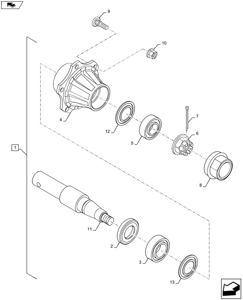 Схема запчастей Case IH RB565 - (27.500.AO[02]) - VAR - 8099808, 807490 - WHEEL HUB & SPINDLE, HEAVY DUTY (27) - REAR AXLE SYSTEM