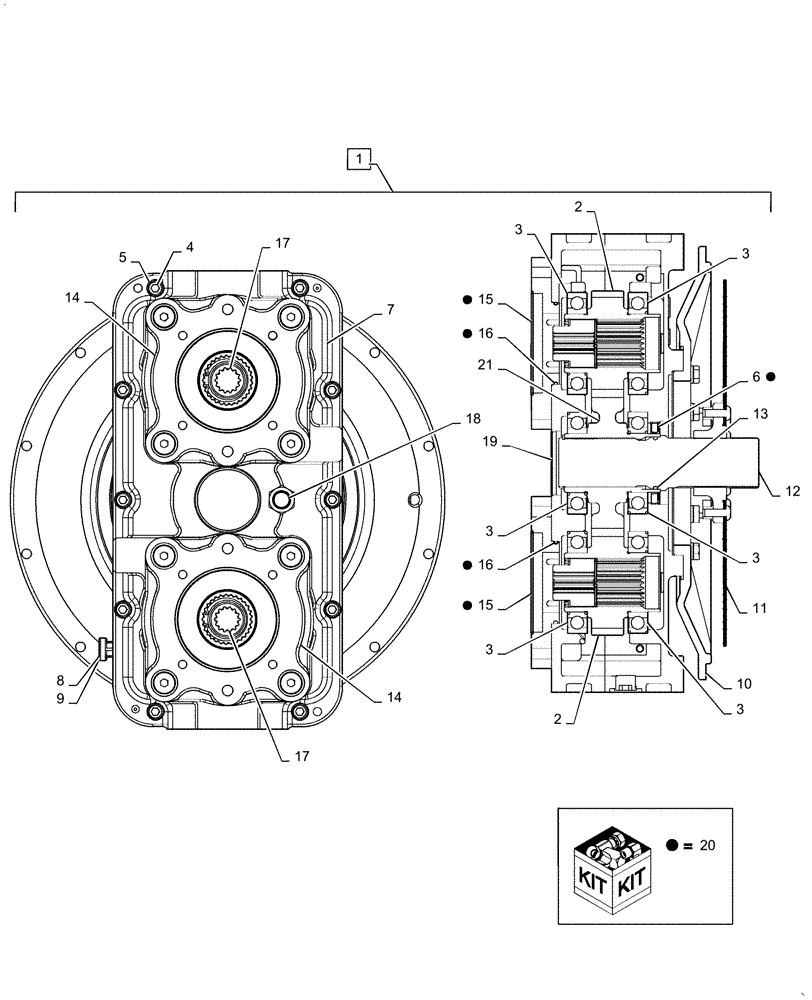 Схема запчастей Case IH PATRIOT 3240 - (29.202.AJ[02]) - HYDROSTATIC PUMP GEARBOX (29) - HYDROSTATIC DRIVE