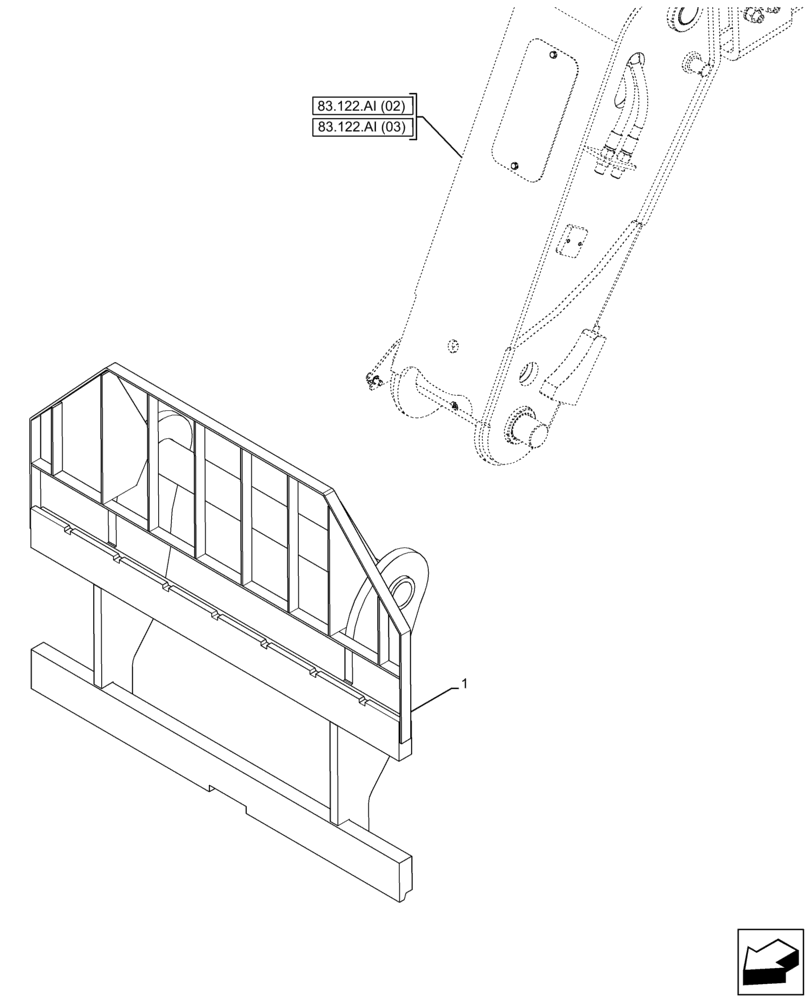 Схема запчастей Case IH FARMLIFT 632 - (89.750.AA[04]) - VAR - 749306 - FRAME, FORK (89) - TOOLS