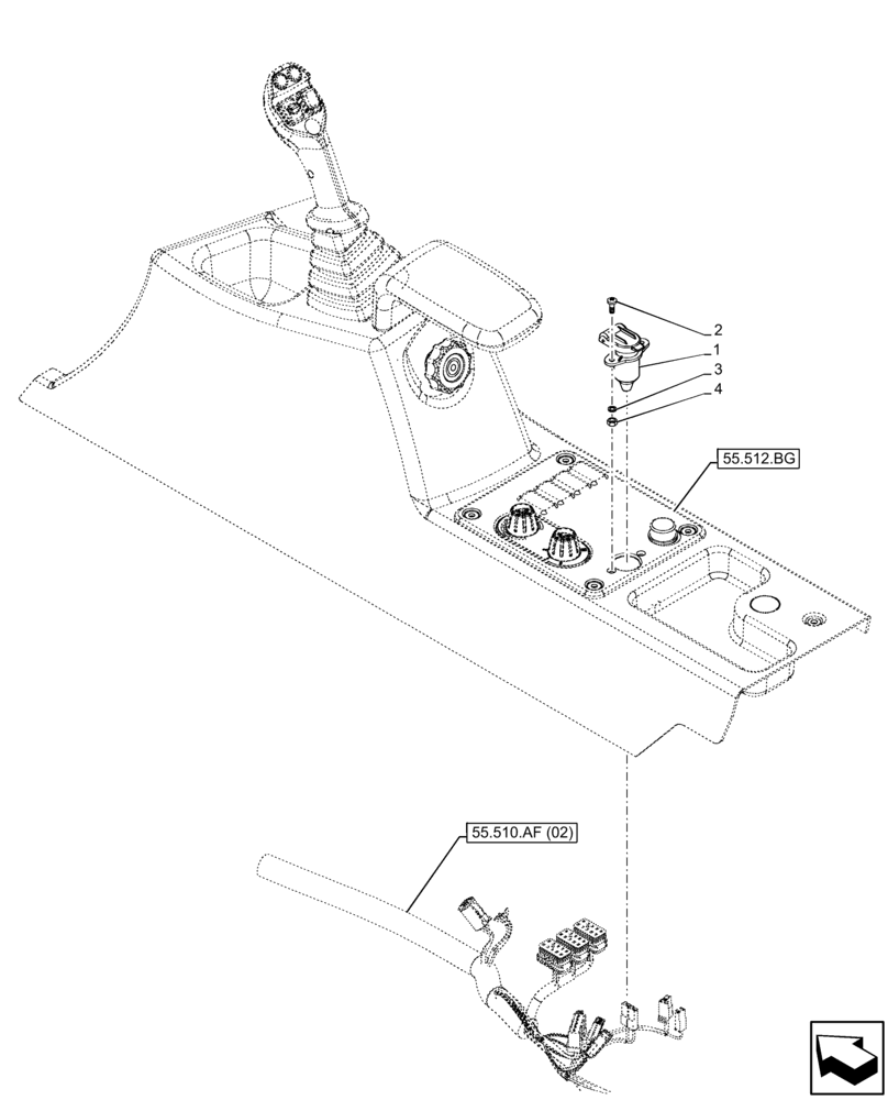 Схема запчастей Case IH FARMLIFT 735 - (55.510.BM[01]) - CAB, POWER SOCKET (12V) (55) - ELECTRICAL SYSTEMS