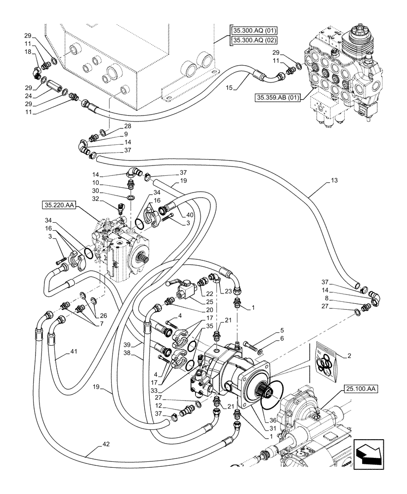 Схема запчастей Case IH FARMLIFT 525 - (29.218.AH[01]) - HYDRAULIC MOTOR (29) - HYDROSTATIC DRIVE