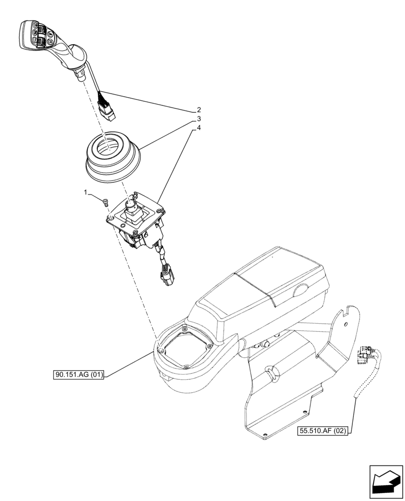 Схема запчастей Case IH FARMLIFT 635 - (55.512.CL) - JOYSTICK (55) - ELECTRICAL SYSTEMS