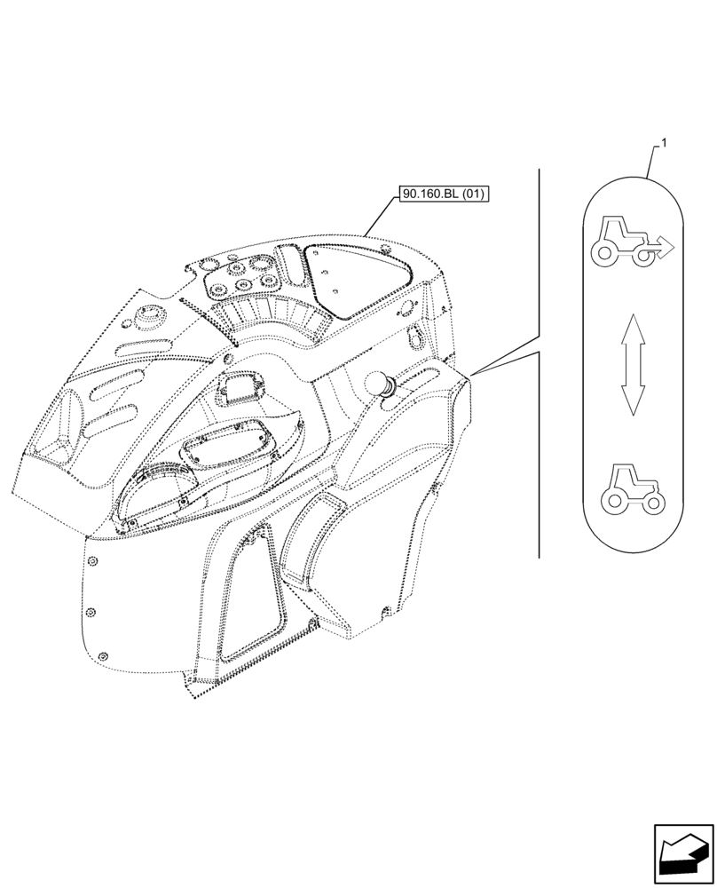 Схема запчастей Case IH FARMALL 105C - (90.108.AA[06]) - VAR - 390328, 743559 - DECALS, FWD, CONTROL, W/O CAB (90) - PLATFORM, CAB, BODYWORK AND DECALS