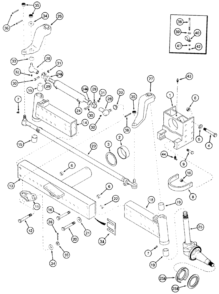 Схема запчастей Case IH 2366 - (05-07) - AXLE, ADJUSTABLE - STEERING - 92 TO 120 INCH AXLE - BSN JJC0252949 (04) - STEERING