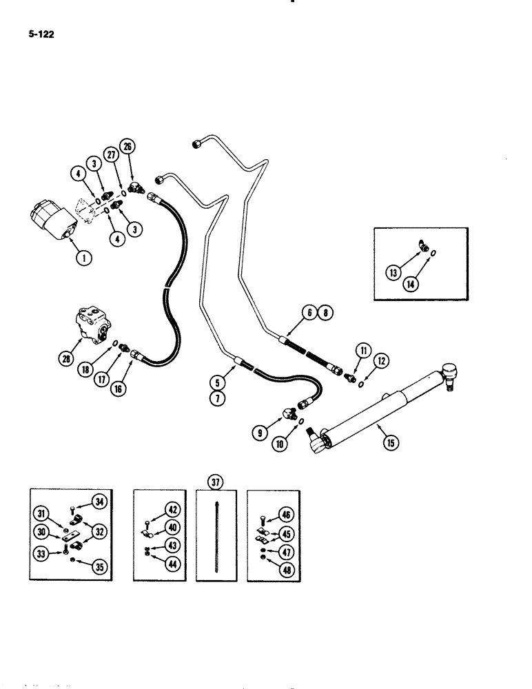 Схема запчастей Case IH 2294 - (5-122) - HYDROSTATIC STEERING SYSTEM (05) - STEERING