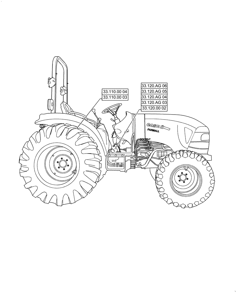 Схема запчастей Case IH FARMALL 40C - (33.000.00[02]) - SECTION INDEX - BRAKES, CONTROL, FARMALL 40C, 50C (33) - BRAKES & CONTROLS