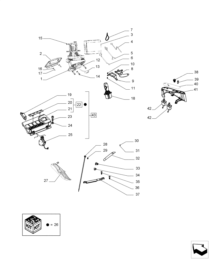 Схема запчастей Case IH MAGNUM 235 - (55.512.CS[02]) - ARMREST CONTROL UNIT, ELECTRONIC CONTROLS (55) - ELECTRICAL SYSTEMS