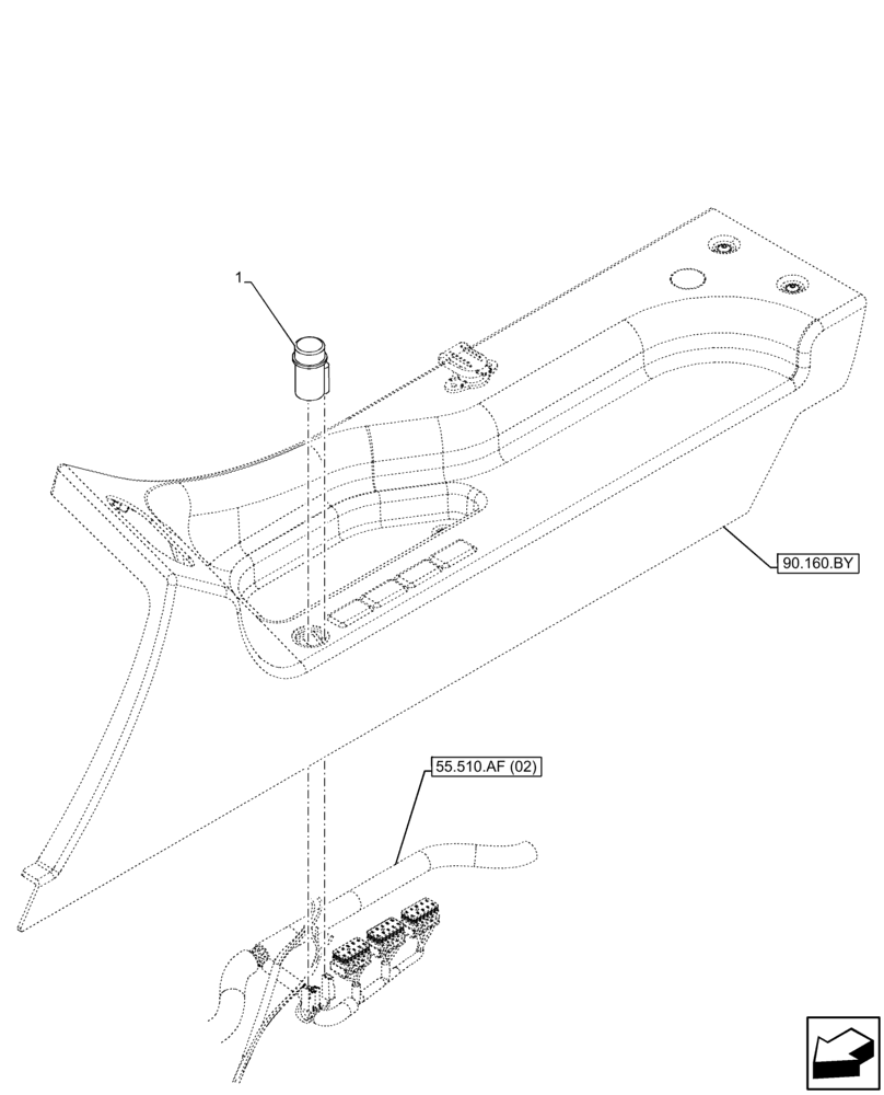 Схема запчастей Case IH FARMLIFT 742 - (55.512.AD) - CIGARETTE LIGHTER (55) - ELECTRICAL SYSTEMS