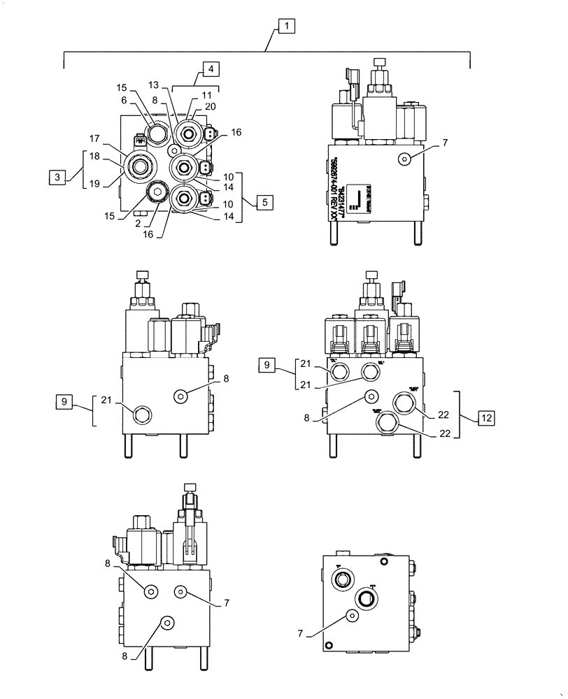 Схема запчастей Case IH WD2504 - (35.220.AA[03]) - HYDRAULIC MANIFOLD, MERGER (35) - HYDRAULIC SYSTEMS