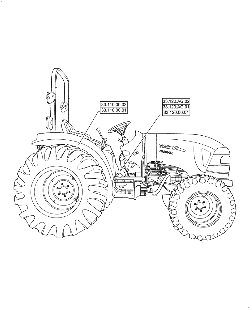 Схема запчастей Case IH FARMALL 35C - (33.000.00[01]) - SECTION INDEX - BRAKES, CONTROL, FARMALL 30C, 35C (33) - BRAKES & CONTROLS