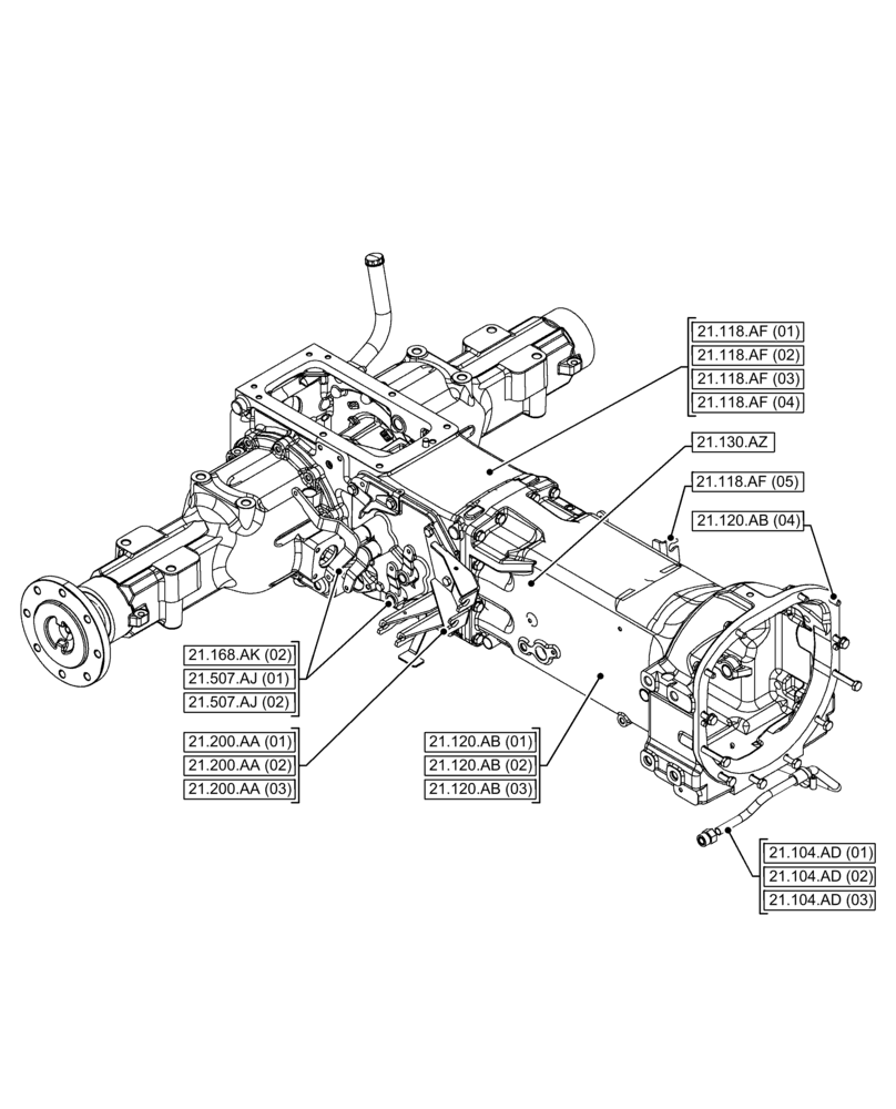 Схема запчастей Case IH FARMALL 115C - (00.000.21[02]) - PICTORIAL INDEX - TRANSMISSION (00) - GENERAL & PICTORIAL INDEX